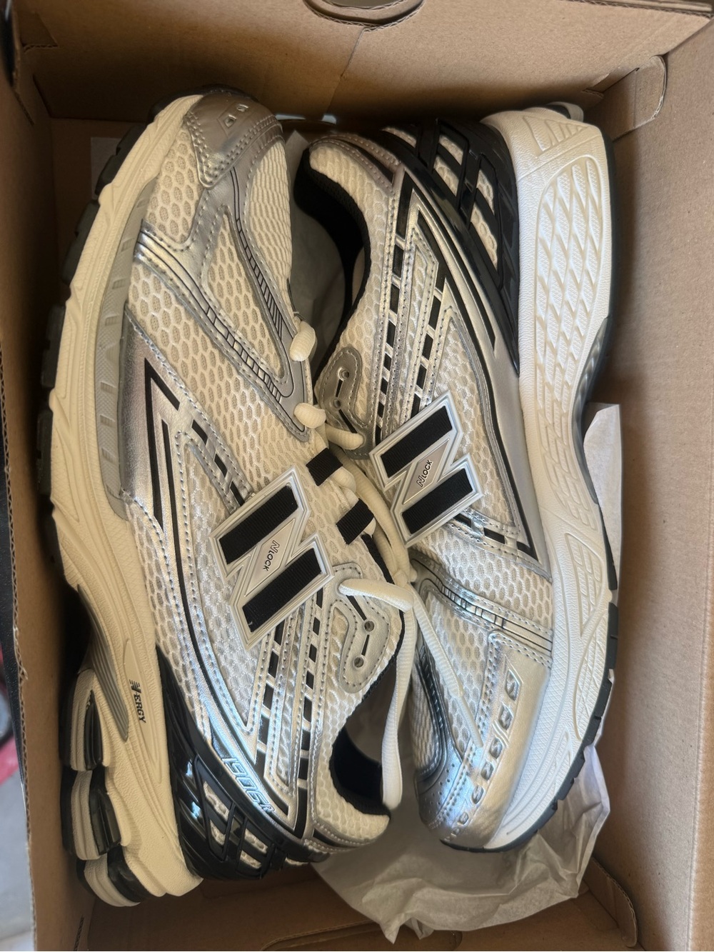 New Balance 1906R Grey White Men's Sneakers Box Label